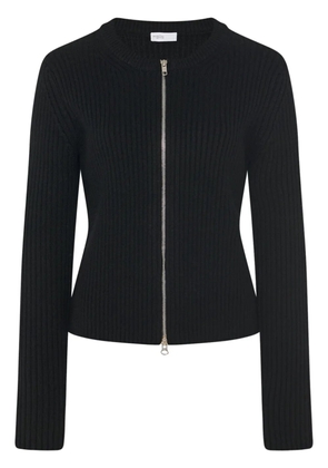 Rosetta Getty zip-up ribbed knit cardigan - Black