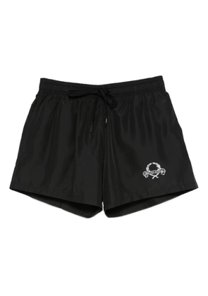Moschino logo drawstring beach shorts - Black