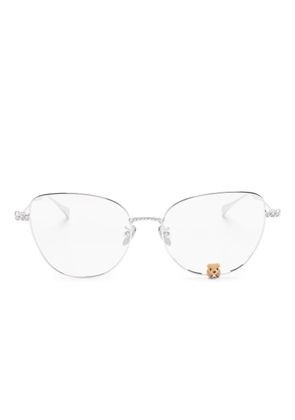 YVMIN Paradise flocked-bear cat-eye glasses - Silver