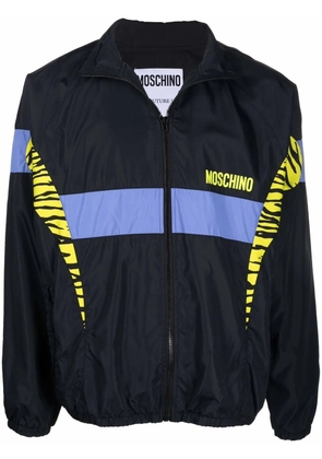 Moschino panelled zebra windbreaker - Black
