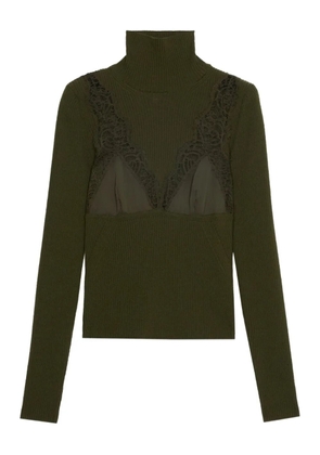 Blumarine ribbed turtleneck jumper - Green