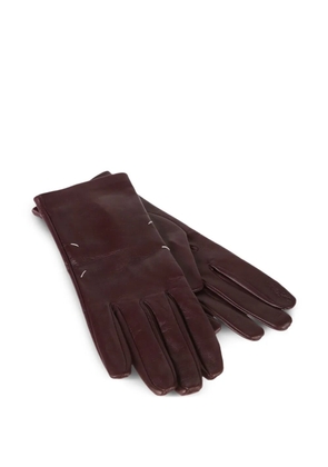 Maison Margiela leather fou-stitches gloves - Red
