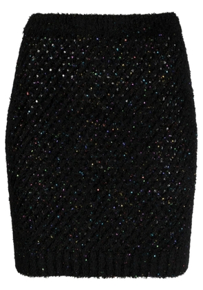 Balmain sequin-embellished high-waist miniskirt - Black