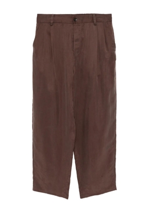 CROQUIS pleated rolled-hem trousers - Brown