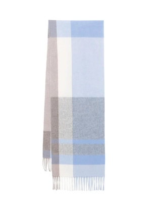 N.Peal cashmere checked scarf - Blue