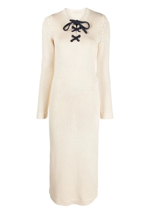 ZIMMERMANN High Tide lace-up knitted dress - Neutrals