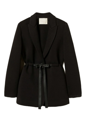 TWINSET scuba-fabric tie-waist blazer - Black