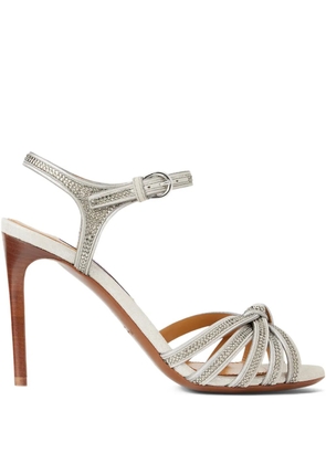 Ralph Lauren Collection 95mm embellished knot heeled sandals - Grey