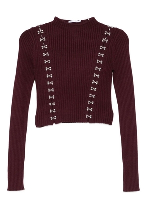 Patrizia Pepe metal-detail sweater - Purple