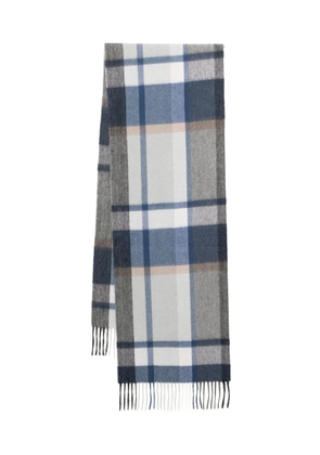N.Peal cashmere checked scarf - Blue