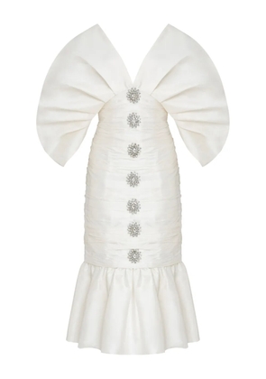 Olympiah ruched mermaid dress - White