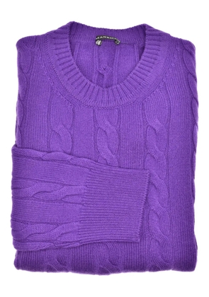 MANRICO CASHMERE cable-knit crew-neck sweater - Purple