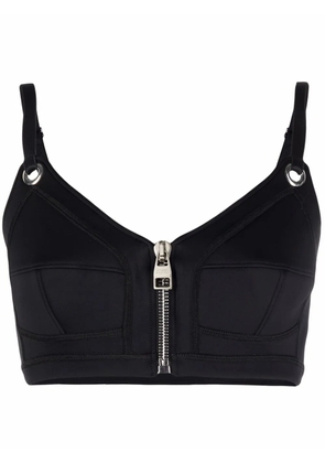 Alexander McQueen zipped crop top - Black