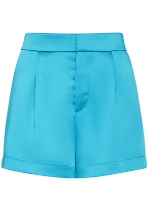 Philipp Plein logo-plaque satin shorts - Blue