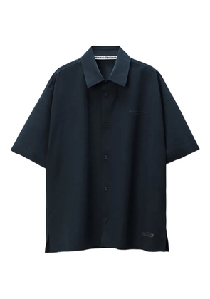 Alexander Wang laser-cut logo button-up shirt - Black