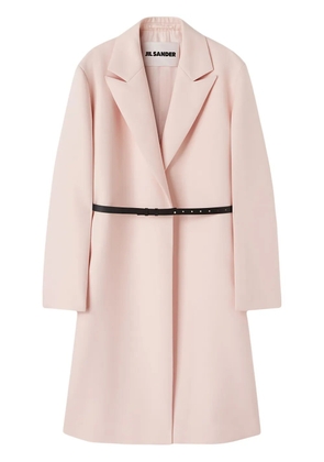 Jil Sander belted peak-lapel coat - White