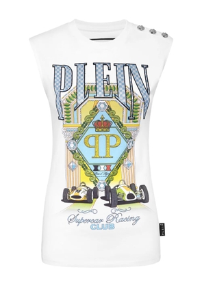 Philipp Plein Supercar Racing Club tank top - White