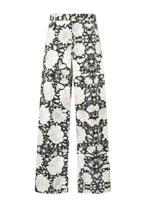 Roberto Cavalli floral-print jeans - Black