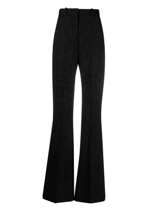 Balmain striped wool-blend flared trousers - Black