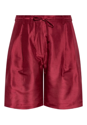 MUNTHE satin pleated shorts - Red
