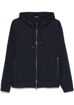 Herno logo-patch hoodie - Blue