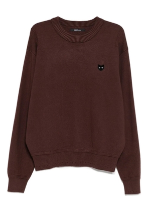 SONGZIO cat-embroidered sweatshirt - Brown