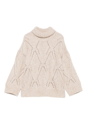 Peserico turtleneck diamond-pattern knitwear - Neutrals