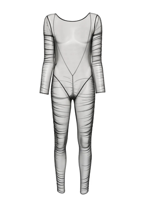 Maison Close Nuit Fauve naked-back long-sleeves jumpsuit - Black