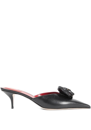Valentino Garavani 55mm Drip Rose pointed-toe mules - Black