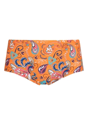 Amir Slama paisley-print swim briefs - Orange