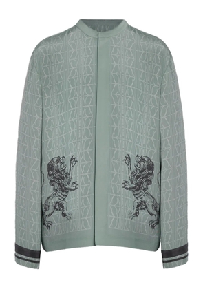 Domaine Des Artistes lion-print long-sleeved shirt - Blue