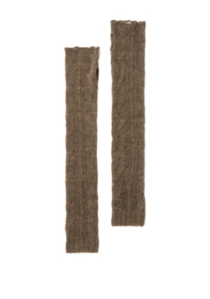 Alanui cable-knit fingerless gloves - Neutrals