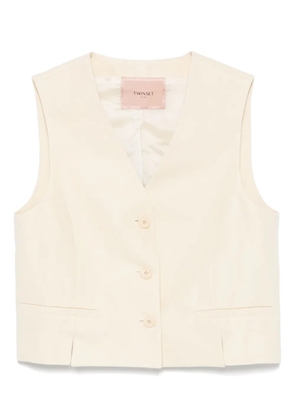 TWINSET logo-plaque waistcoat - Neutrals
