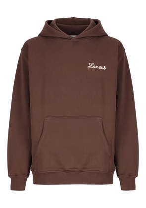 Laneus embroidered-logo hoodie - Brown