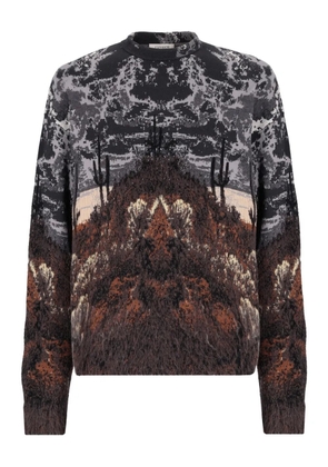 Laneus patterned-jacquard sweater - Brown