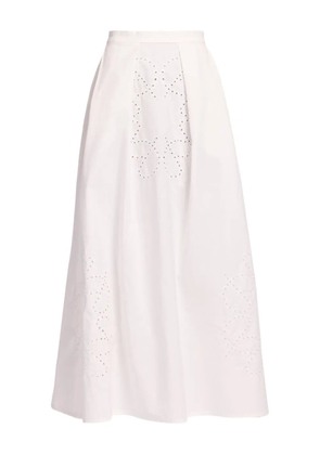Elie Saab monogram-embroidered skirt - Neutrals