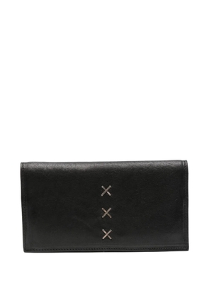 SOMMET cross-stitch leather wallet - Black