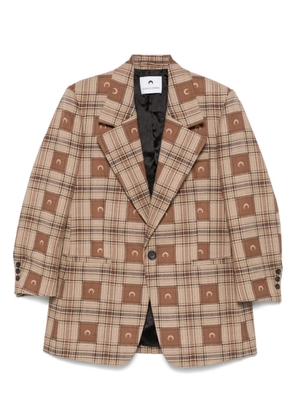 Marine Serre Moon-checked jacquard blazer - Neutrals