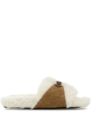 Balenciaga suede slippers - White