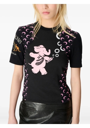 Marine Serre REGENERATED GRAPHIC logo-print elephant-graphic T-shirt - Black