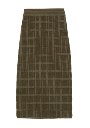 BOMPARD tweed elasticated-waistband midi skirt - Green