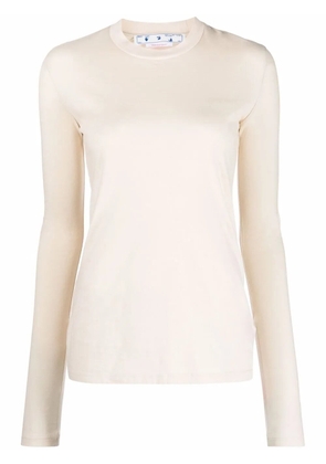 Off-White Diag-print long-sleeve T-shirt - Neutrals