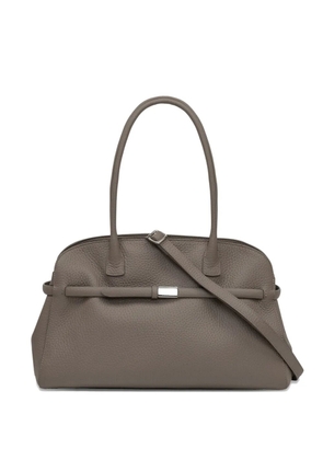 Orciani strap-detail leather tote bag - Brown