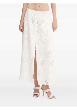 GUESS USA broderie anglaise midi skirt - White