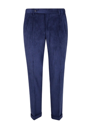 Barba pleated corduroy trousers - Blue