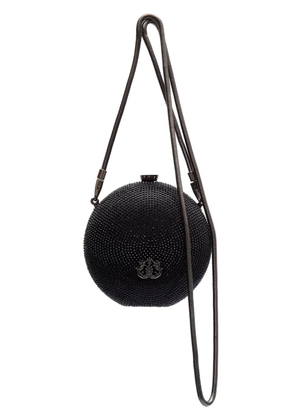 Isla rhinestone-embellished clutch bag - Black