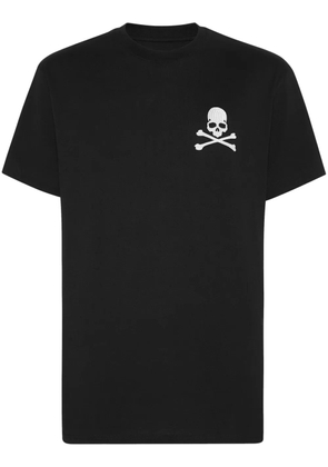 Philipp Plein skull-embroidery cotton T-shirt - Black