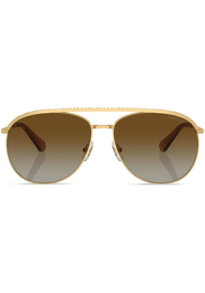 Swarovski Eyewear crystal-embellished pilot-frame sunglasses - Gold