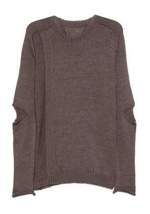 Masnada elbow-detail side-split sweater - Brown