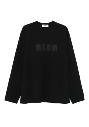 MSGM logo-print long-sleeve T-shirt - Black